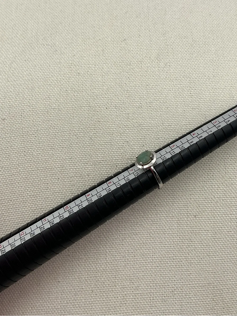 Sterling Silver Oval Emerald Gemstone Solitaire Ring